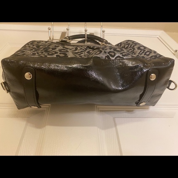 Coach Black Gray Metallic Ocelot Leopard Print Authentic Rare Sabrina Handbag - Picture 14 of 15